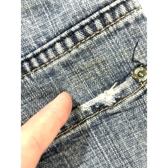 Vtg Ecko Unltd Jeans Sz. 32 Med. Blue Wash Denim Patch Y2K Baggy Fit  Red Hook - Picture 9 of 16